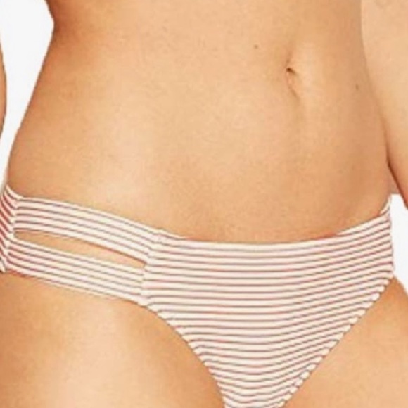 SHADE & SHORE Mauve Ribbed Side Tie Hipster Bikini Bottoms Mix & Match NWT - Picture 6 of 16